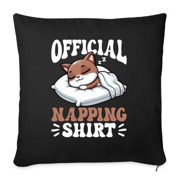 Official Sleeping Shirt Burmese Cat Pajamas - Sofa pillow with filling 45cm x 45cm - black - Front