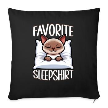Official Sleeping Shirt Burmese Cat Pajamas - Sofa pillow with filling 45cm x 45cm - black - Front