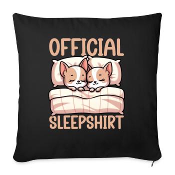 Official Sleeping House Chihuahua Dog Schlafyhead - Sofa pillow with filling 45cm x 45cm - black - Front