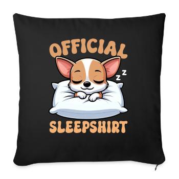 Official Sleeping House Chihuahua Dog Schlafyhead - Sofa pillow with filling 45cm x 45cm - black - Front