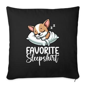 Official Sleeping House Chihuahua Dog Schlafyhead - Sofa pillow with filling 45cm x 45cm - black - Front