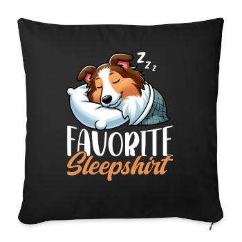 Official Sleeper Collie Lover Sleeps - Sofa pillow with filling 45cm x 45cm - black - Front