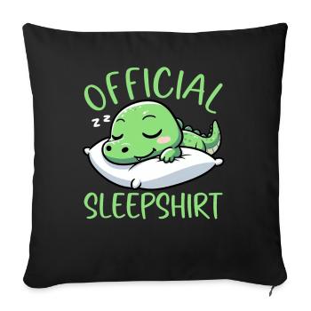Official Sleeping House Crocodile Sleep Lovers - Sofa pillow with filling 45cm x 45cm - black - Front