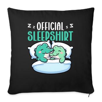 Official Sleeping House Crocodile Sleep Lovers - Sofa pillow with filling 45cm x 45cm - black - Front