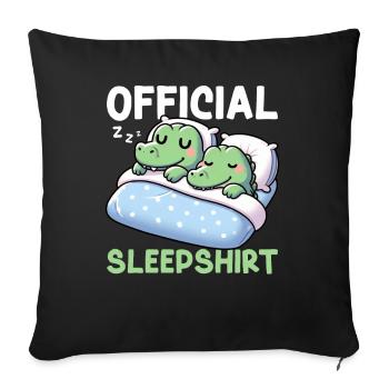 Official Sleeping House Crocodile Sleep Lovers - Sofa pillow with filling 45cm x 45cm - black - Front