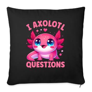 Axolotl Mignon Amphibien Amoureux des animaux Otaku - Coussin et housse de 45 x 45 cm - noir - Devant