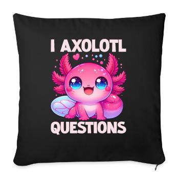 Axolotl Mignon Amphibien Amoureux des animaux Otaku - Coussin et housse de 45 x 45 cm - noir - Devant