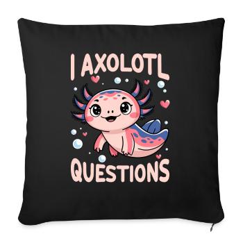 Axolotl Mignon Amphibien Amoureux des animaux Otaku - Coussin et housse de 45 x 45 cm - noir - Devant