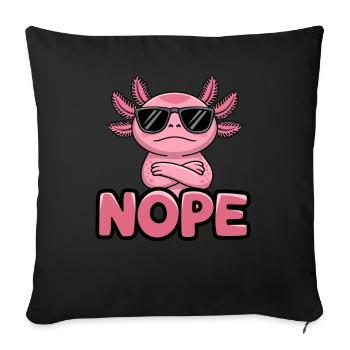 Axolotl Mignon Amphibien Amoureux des animaux Otaku - Coussin et housse de 45 x 45 cm - noir - Devant