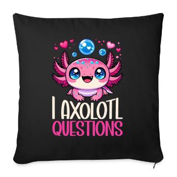 Axolotl Mignon Amphibien Amoureux des animaux Otaku - Coussin et housse de 45 x 45 cm - noir - Devant