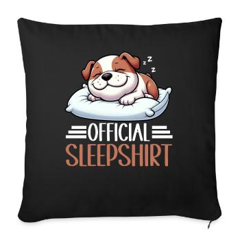 Official Sleeping House Bulldog Lover Lazy - Sofa pillow with filling 45cm x 45cm - black - Front