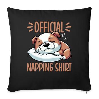 Official Sleeping House Bulldog Lover Lazy - Sofa pillow with filling 45cm x 45cm - black - Front