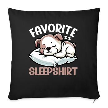 Official Sleeping House Bulldog Lover Lazy - Sofa pillow with filling 45cm x 45cm - black - Front