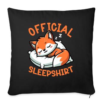 Official Sleeper Fox Cute Funny Lazy - Sofa pillow with filling 45cm x 45cm - black - Front