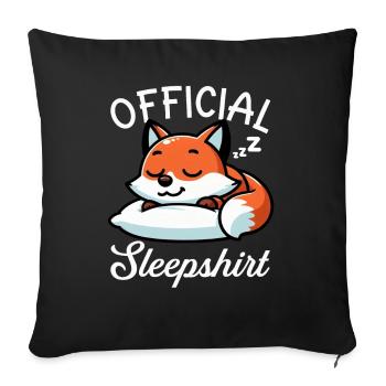Official Sleeper Fox Cute Funny Lazy - Sofa pillow with filling 45cm x 45cm - black - Front