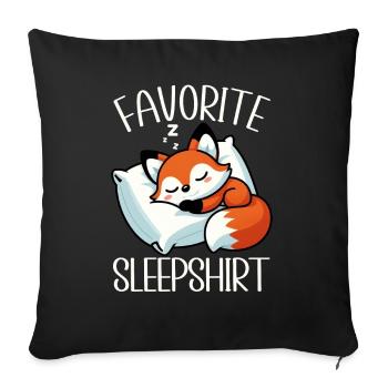 Official Sleeper Fox Cute Funny Lazy - Sofa pillow with filling 45cm x 45cm - black - Front