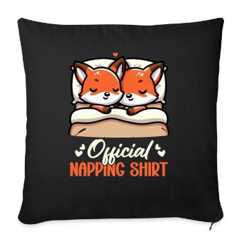 Official Sleeper Fox Cute Funny Lazy - Sofa pillow with filling 45cm x 45cm - black - Front