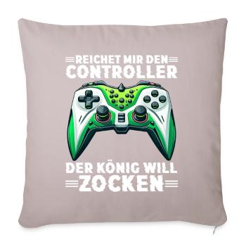 Hands me the controller the king wants to gamble - Sofa pillow with filling 45cm x 45cm - light taupe - Front
