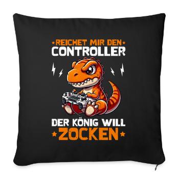 Il me tend la manette que le roi veut jouer - Coussin et housse de 45 x 45 cm - noir - Devant