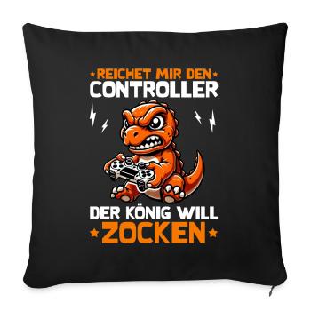 Il me tend la manette que le roi veut jouer - Coussin et housse de 45 x 45 cm - noir - Devant