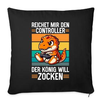 Il me tend la manette que le roi veut jouer - Coussin et housse de 45 x 45 cm - noir - Devant