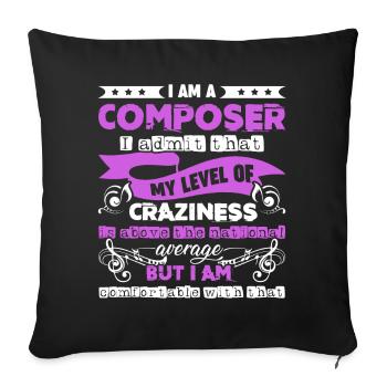 Composer I am A Composer - Sofa pillow with filling 45cm x 45cm - black - Front