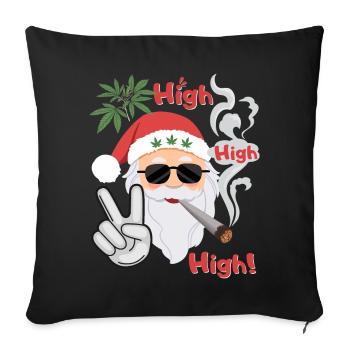 Santa Claus Weihnacht Geschenkidee - Sofakissen mit Füllung 45 x 45 cm - Schwarz - Vorne