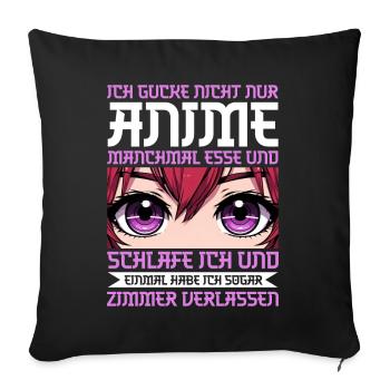 Anime Manga Otaku Japan Kawaii Waifu Anime Cosplay - Sofa pillow with filling 45cm x 45cm - black - Front