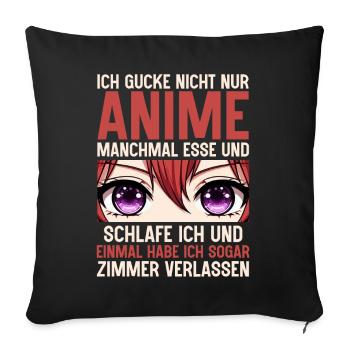 Anime Manga Otaku Japan Kawaii Waifu Anime Cosplay - Sofa pillow with filling 45cm x 45cm - black - Front