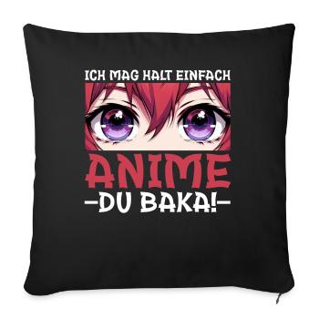 Anime Manga Otaku Japan Kawaii Waifu Anime Cosplay - Sofa pillow with filling 45cm x 45cm - black - Front