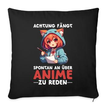 Anime Manga Otaku Japan Kawaii Waifu Anime Cosplay - Sofa pillow with filling 45cm x 45cm - black - Front