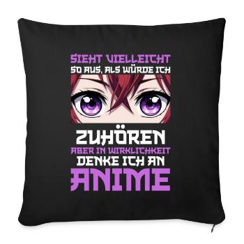 Anime Manga Otaku Japan Kawaii Waifu Anime Cosplay - Sofa pillow with filling 45cm x 45cm - black - Front