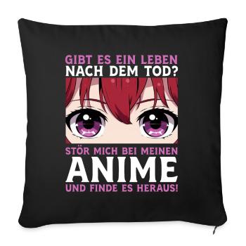 Anime Manga Otaku Japan Waifu Anime Girl Cosplay - Sofa pillow with filling 45cm x 45cm - black - Front
