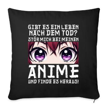 Anime Manga Otaku Japan Waifu Anime Girl Cosplay - Sofa pillow with filling 45cm x 45cm - black - Front