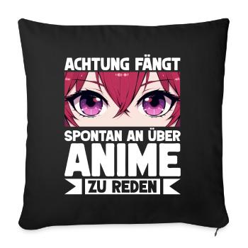 Anime Manga Otaku Japan Waifu Anime Girl Cosplay - Sofa pillow with filling 45cm x 45cm - black - Front