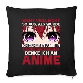 Anime Manga Otaku Japan Waifu Anime Girl Cosplay - Sofa pillow with filling 45cm x 45cm - black - Front