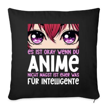 Anime Manga Otaku Japan Waifu Anime Girl Cosplay - Sofa pillow with filling 45cm x 45cm - black - Front