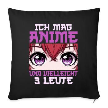 Anime Manga Otaku Japan Waifu Anime Girl Cosplay - Sofa pillow with filling 45cm x 45cm - black - Front