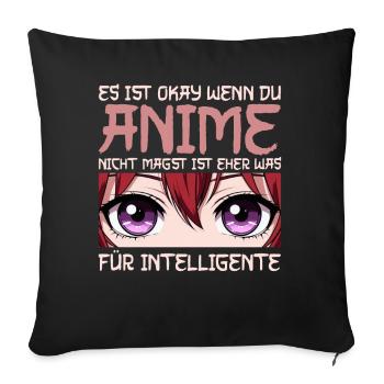 Anime Manga Otaku Japan Waifu Anime Girl Cosplay - Sofa pillow with filling 45cm x 45cm - black - Front