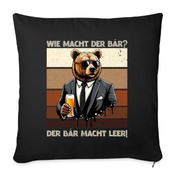 How does the bear do? The bear makes you empty! Jollier - Sofa pillow with filling 45cm x 45cm - black - Front