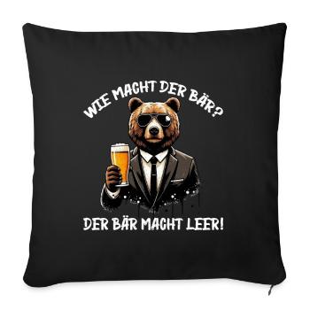 How does the bear do? The bear makes you empty! Jollier - Sofa pillow with filling 45cm x 45cm - black - Front