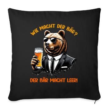 How does the bear do? The bear makes you empty! Jollier - Sofa pillow with filling 45cm x 45cm - black - Front