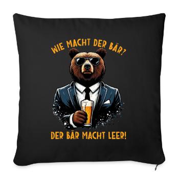How does the bear do? The bear makes you empty! Jollier - Sofa pillow with filling 45cm x 45cm - black - Front