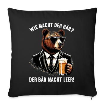 How does the bear do? The bear makes you empty! Jollier - Sofa pillow with filling 45cm x 45cm - black - Front