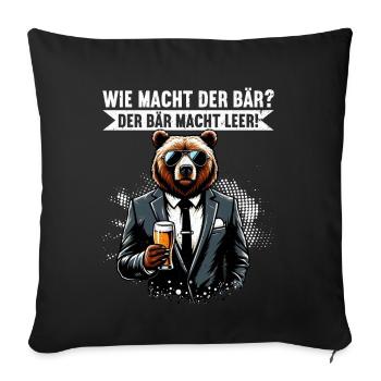 How does the bear do? The bear makes you empty! Jollier - Sofa pillow with filling 45cm x 45cm - black - Front