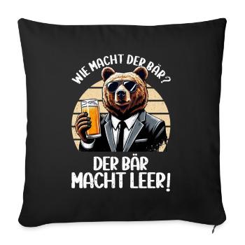 How does the bear do? The bear makes you empty! Jollier - Sofa pillow with filling 45cm x 45cm - black - Front