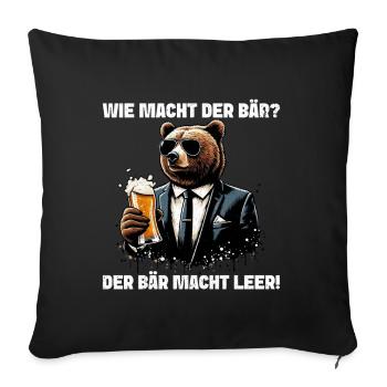 How does the bear do? The bear makes you empty! Jollier - Sofa pillow with filling 45cm x 45cm - black - Front