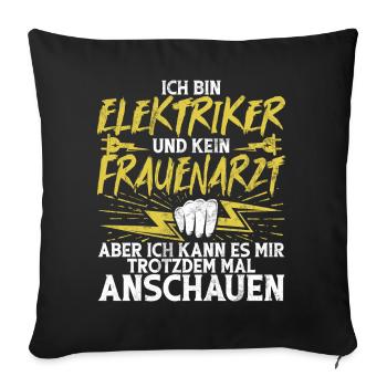 Elektroniker Elektrik Beruf Volt Elektrotechnik - Sofakissen mit Füllung 45 x 45 cm - Schwarz - Vorne