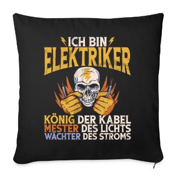 Elektroniker Elektrik Beruf Volt Elektrotechnik - Sofakissen mit Füllung 45 x 45 cm - Schwarz - Vorne