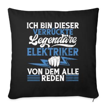 Elektroniker Elektrik Beruf Volt Elektrotechnik - Sofakissen mit Füllung 45 x 45 cm - Schwarz - Vorne